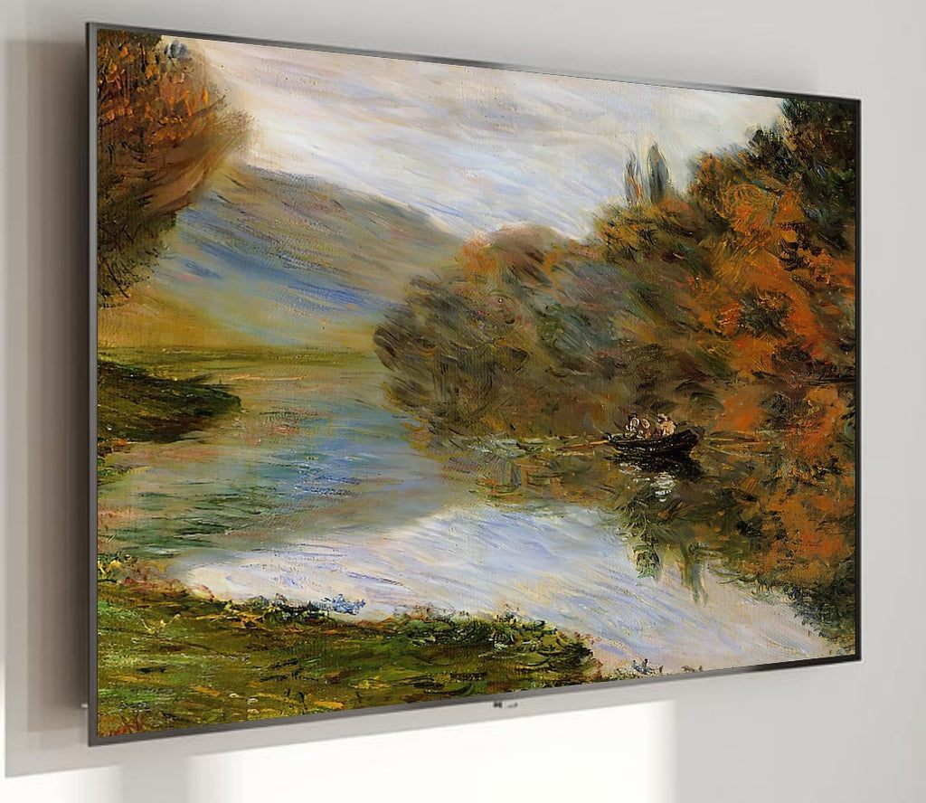 Samsung Frame TV Art 4K - Boat on the Seine near Jeufosse - Famous Claude Monet