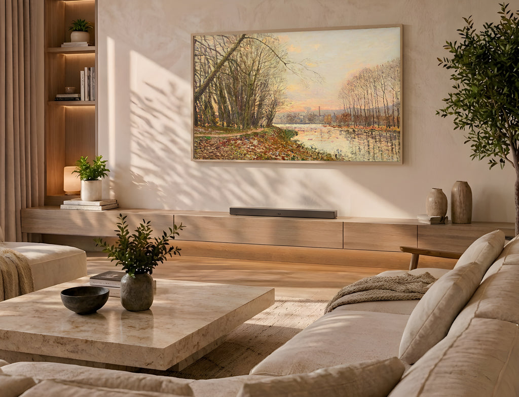 Samsung Frame TV Art 4K - The Seine at Saint Mammes Impressionist - Famous Alfred Sisley