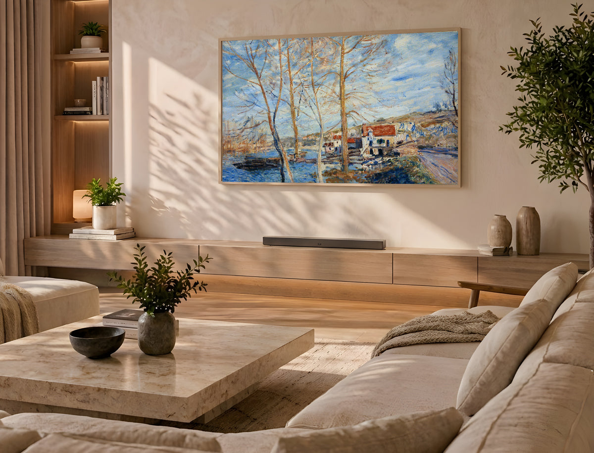 Samsung Frame TV Art 4K - Sisley Flood at Moret - Famous Alfred Sisley