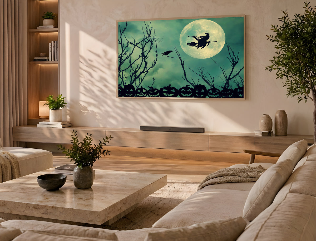 Samsung Frame TV Art 4K - Moonlit Flight - Famous EcoArtLab Original