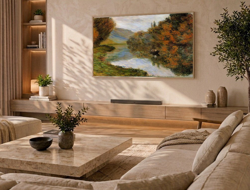Samsung Frame TV Art 4K - Boat on the Seine near Jeufosse - Famous Claude Monet