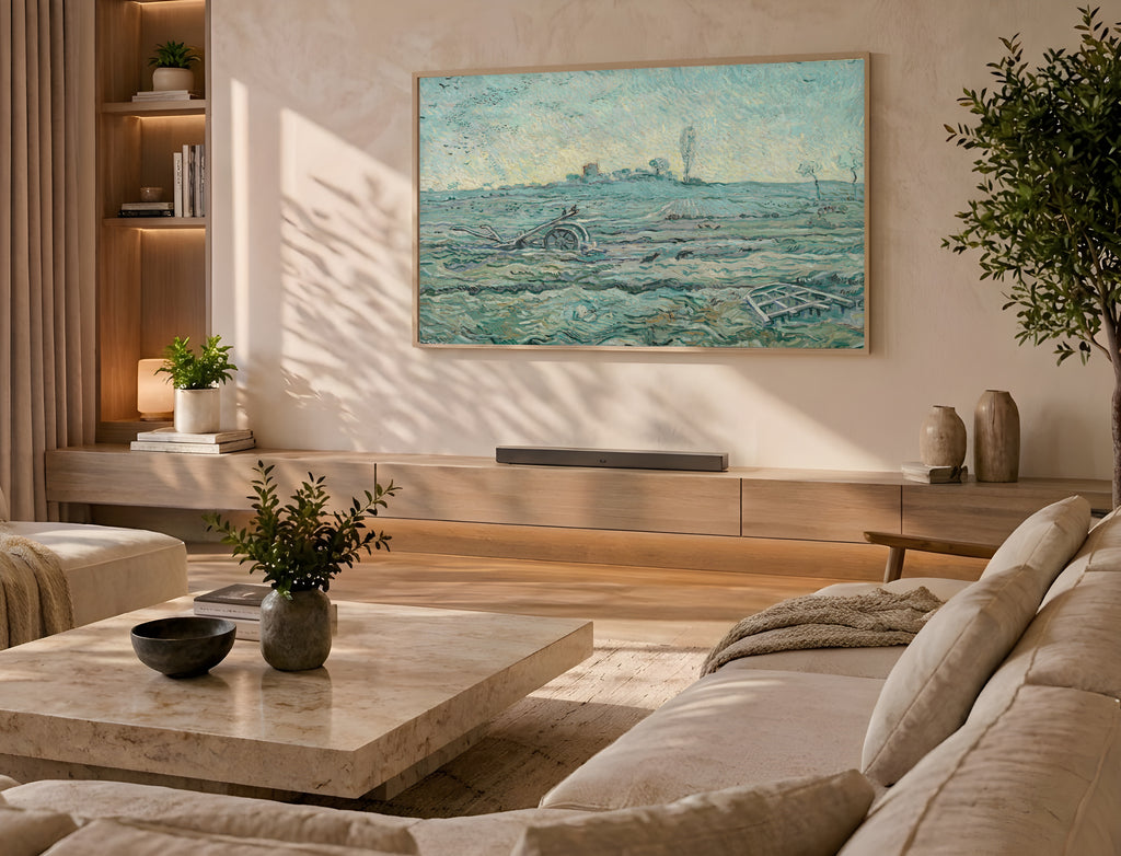 Samsung Frame TV Art 4K - Snow Covered Field with a Harrow (after Millet) - Famous Vincent van Gogh