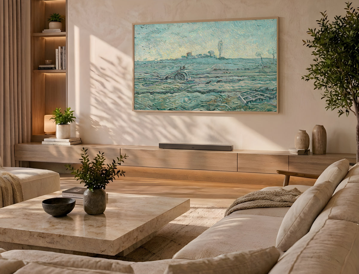 Samsung Frame TV Art 4K - Snow Covered Field with a Harrow (after Millet) - Famous Vincent van Gogh