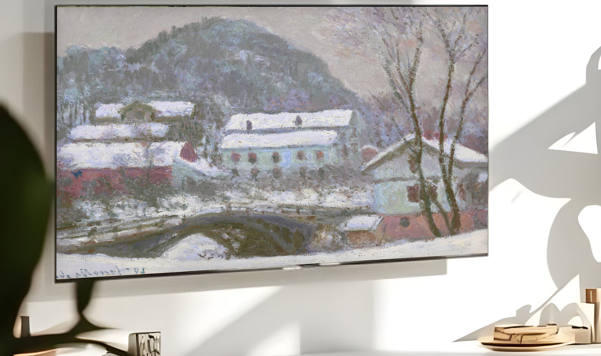 Samsung Frame TV Art 4K - Sandviken Norway Snow Effect - Famous Claude Monet