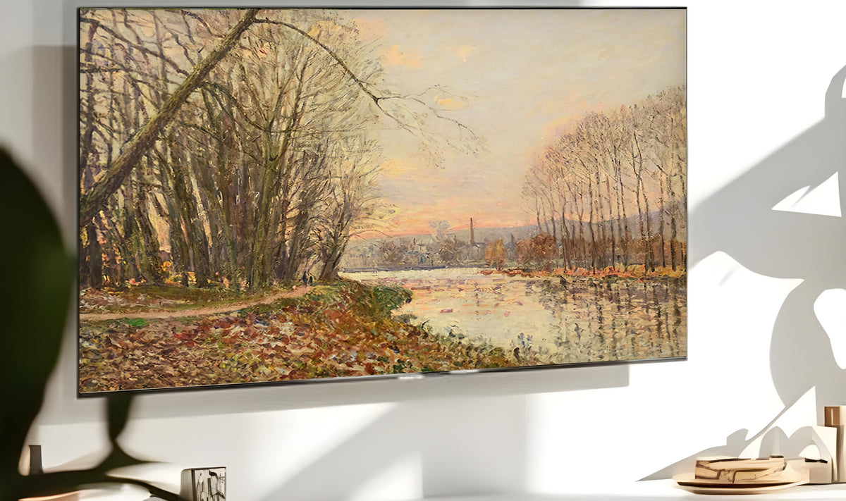 Samsung Frame TV Art 4K - The Seine at Saint Mammes Impressionist - Famous Alfred Sisley
