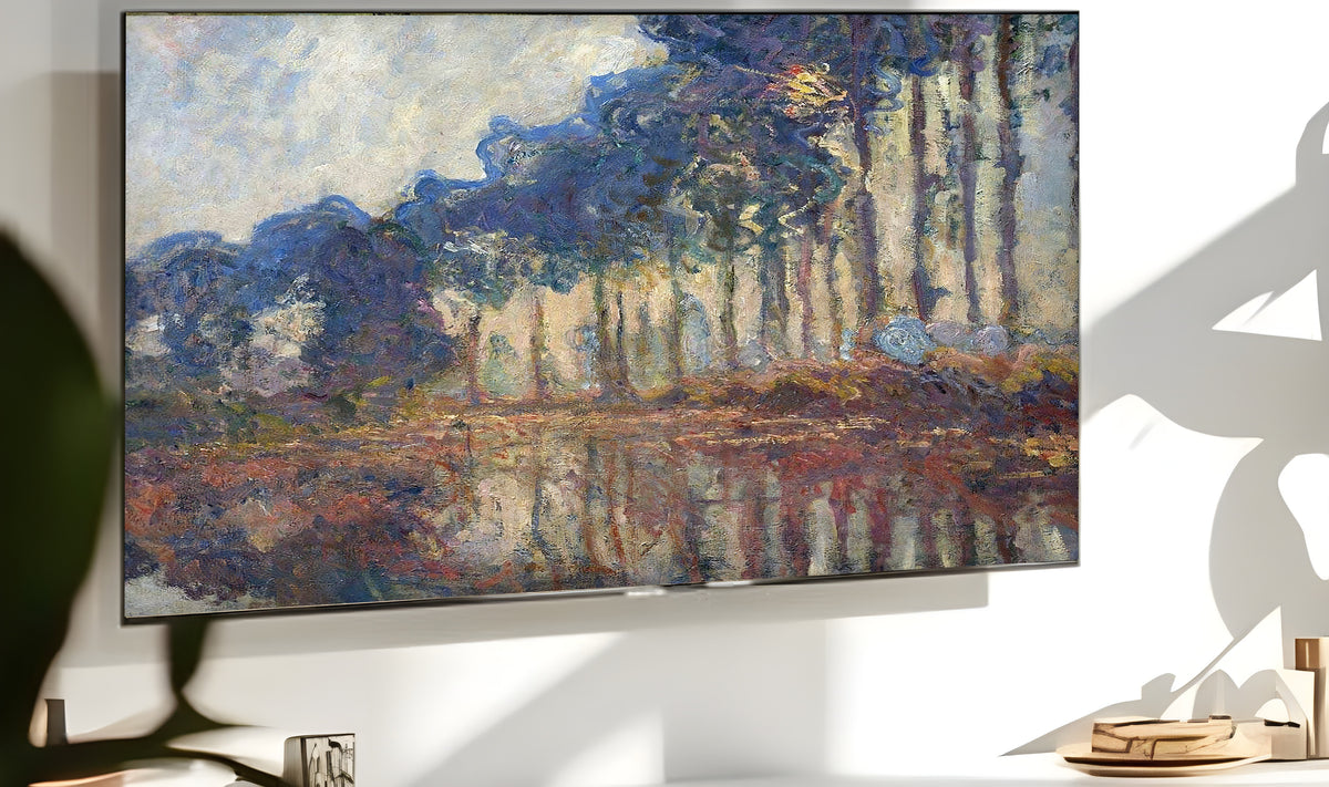 Samsung Frame TV Art 4K - Poplars (Autumn) - Famous Claude Monet