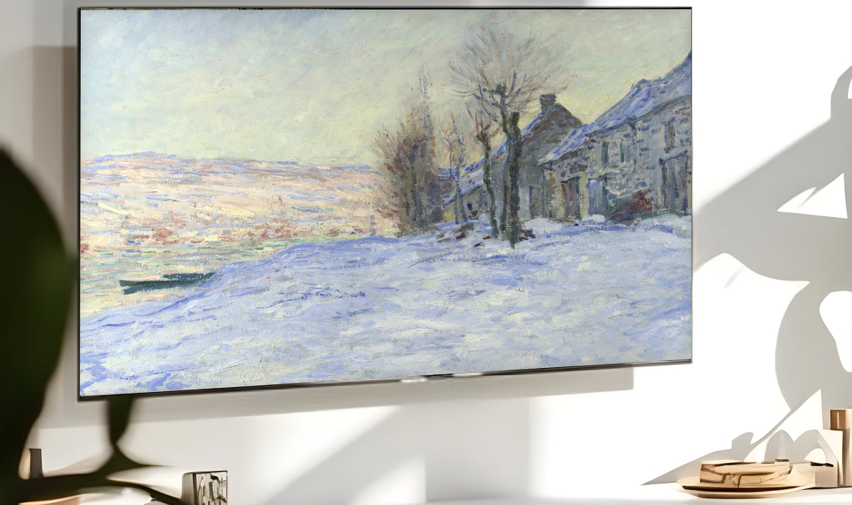 Samsung Frame TV Art 4K - Lavacourt Under Snow - Famous Claude Monet