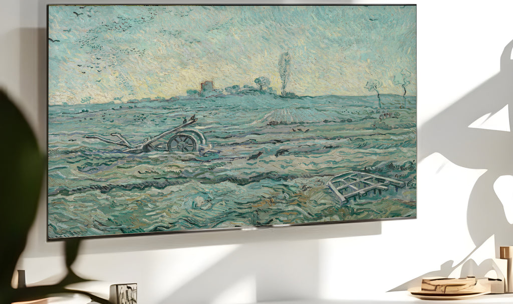 Samsung Frame TV Art 4K - Snow Covered Field with a Harrow (after Millet) - Famous Vincent van Gogh