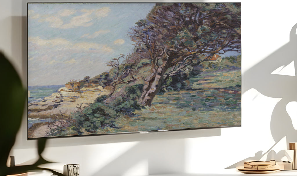 Samsung Frame TV Art 4K - The Customs Point Saint Palais - Famous Armand Guillaumin