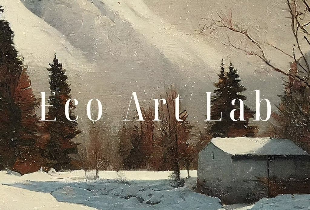 Samsung Frame TV Art 4K Mountain Landscape Winter Oil Painting. Instant Download Rustic Winter Landscape Art for Frame TV. Nature Art for TV