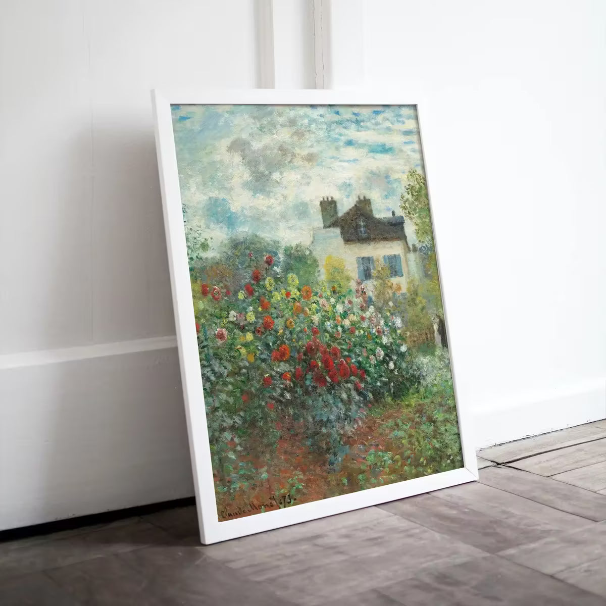 Garden with Dahlias Famous Claude Monet Painting. Instant Download Vintage Decor. Monet Botanical Print Printable Wall Art. Vertical Decor – Printable Wall Art