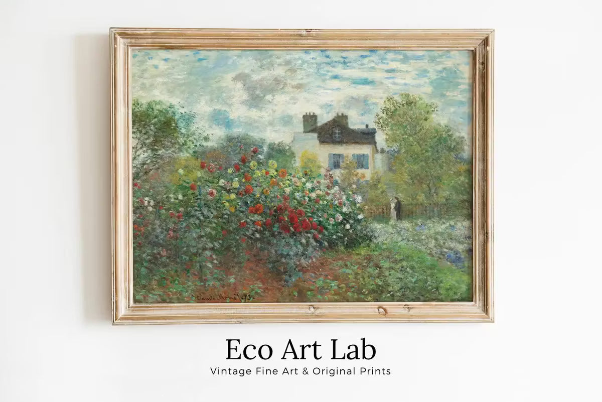 Garden with Dahlias Famous Claude Monet Painting. Instant Download Vintage Decor. Monet Botanical Print Printable Wall Art. Vintage Decor – Printable Wall Art