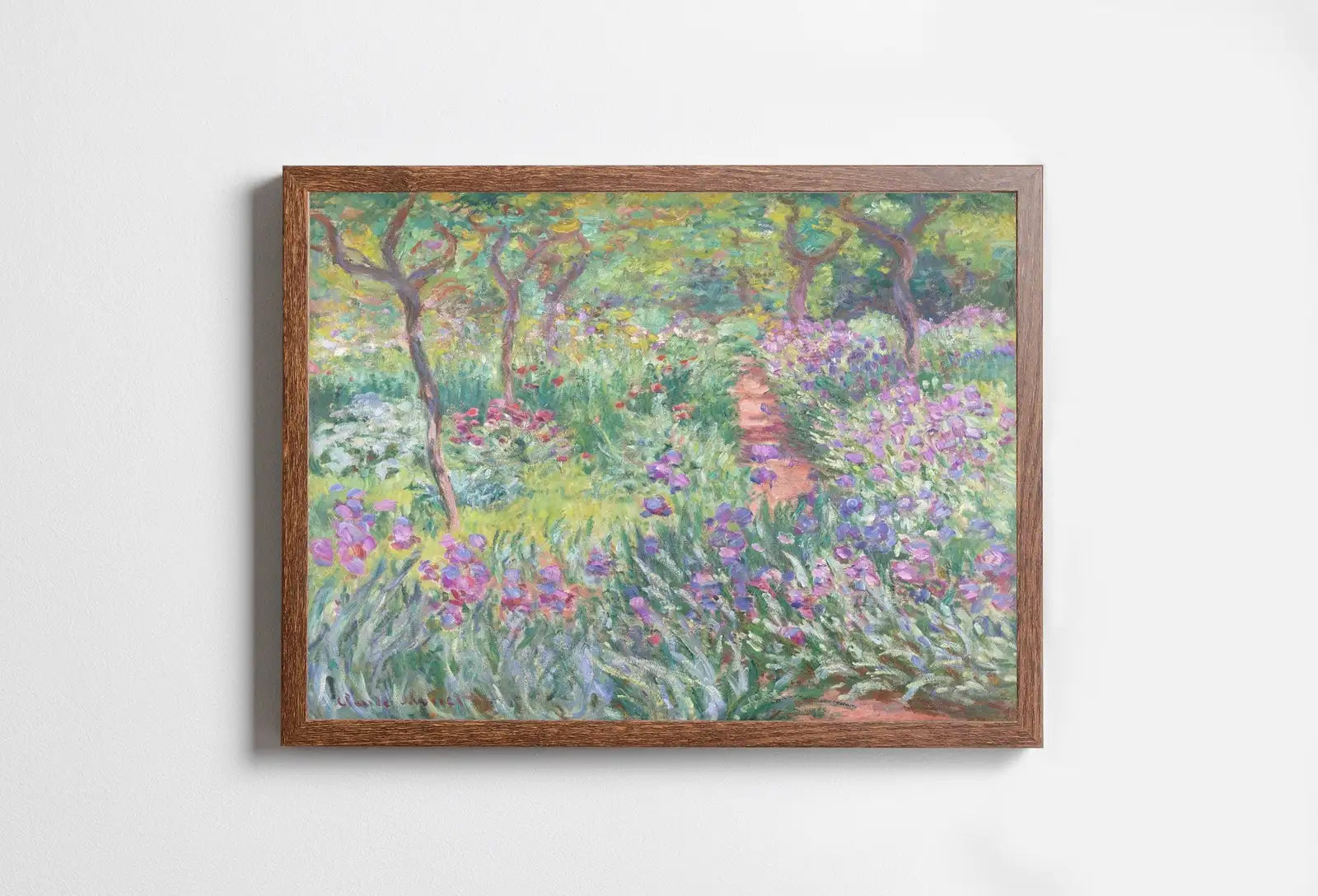 Jardin avec des iris - Peinture célèbre de Claude Monet. Téléchargement instantané pour la décoration vintage. Impression murale de botanique Monet. Décoration florale vintage.
