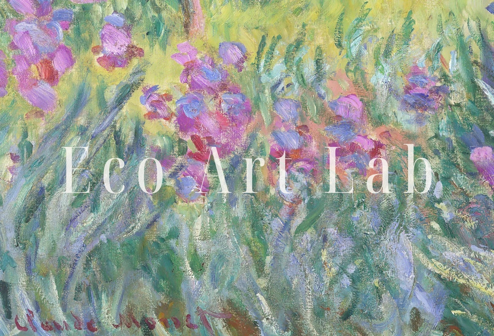 Jardin avec des iris - Peinture célèbre de Claude Monet. Téléchargement instantané pour la décoration vintage. Impression murale de botanique Monet. Décoration florale vintage.