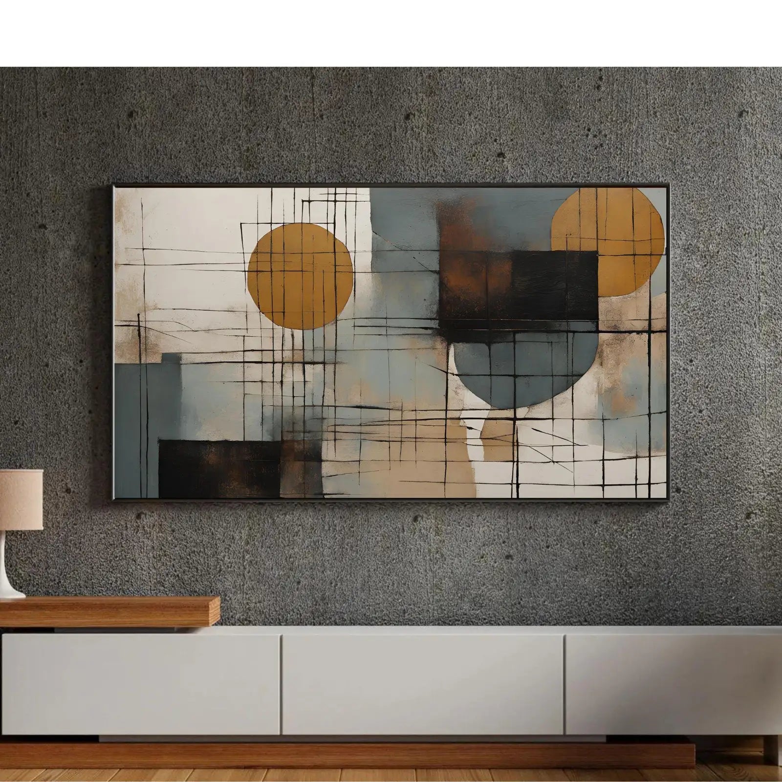 Geometric Abstract Art For Frame TV. Wabi Sabi Decor. Mid Century Modern and Japandi Wall Art Inspiration. Instant Download – Frame TV Digital Download Art – Digital Download