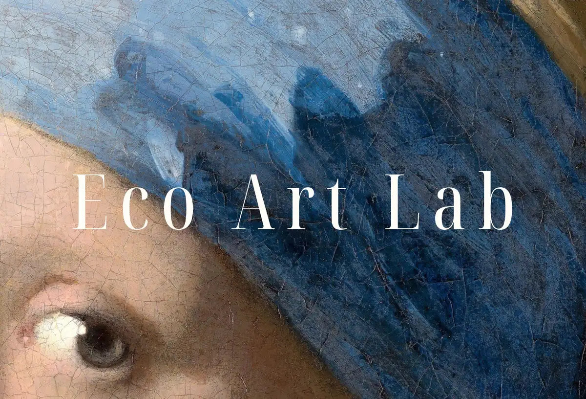 Detail view of artwork from Girl With Pearl Earring Painting Printable Wall Art. Vintage Classic Portrait Art Print. Famous Printable Painting Instant Download Fine Art. (variation 2)
