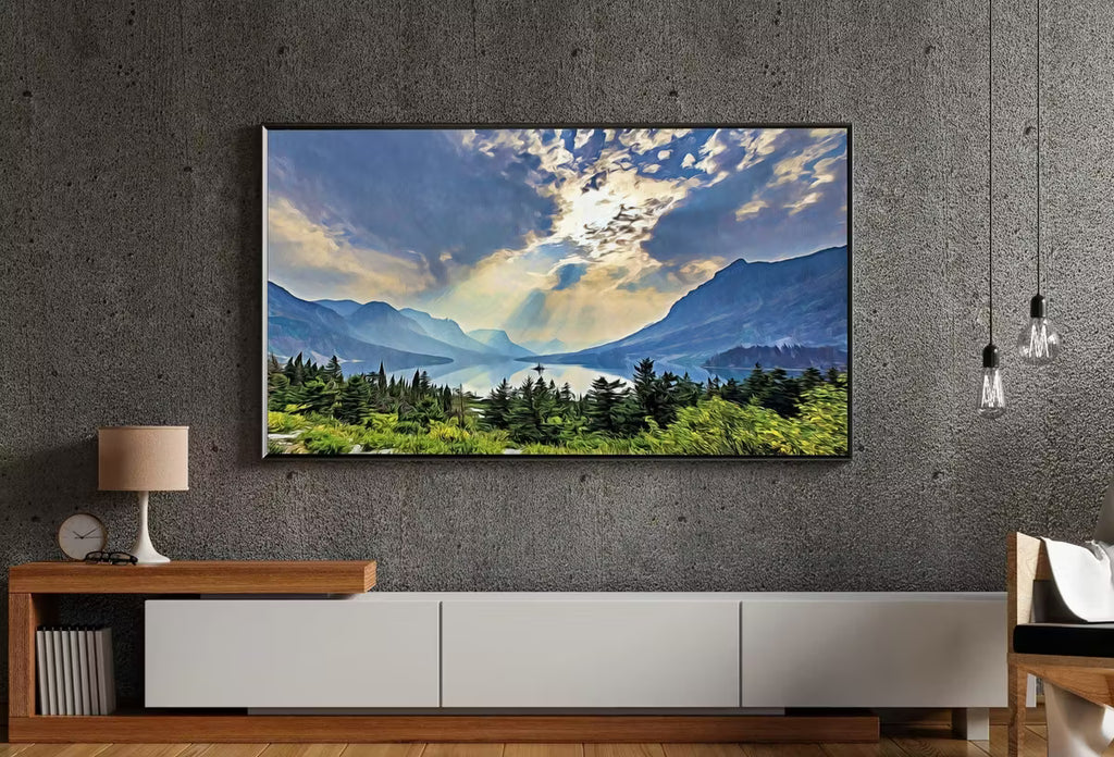 Glacier National Park Art Digital Painting Frame TV Art. Landscape Samsung Frame TV Art Downloadable Nature Art for TV Colorful Frame Tv Art – Frame TV  Art