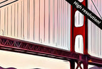 Second included artwork preview from Golden Gate Bridge, San Francisco California Art. Colorful Digital Painting Downloadable Art. California Landscape San Francisco Art Print featuring various scenes.