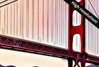 Golden Gate Bridge, San Francisco California Art. Colorful Digital Painting Downloadable Art. California Landscape San Francisco Art Print – Printable Wall Art