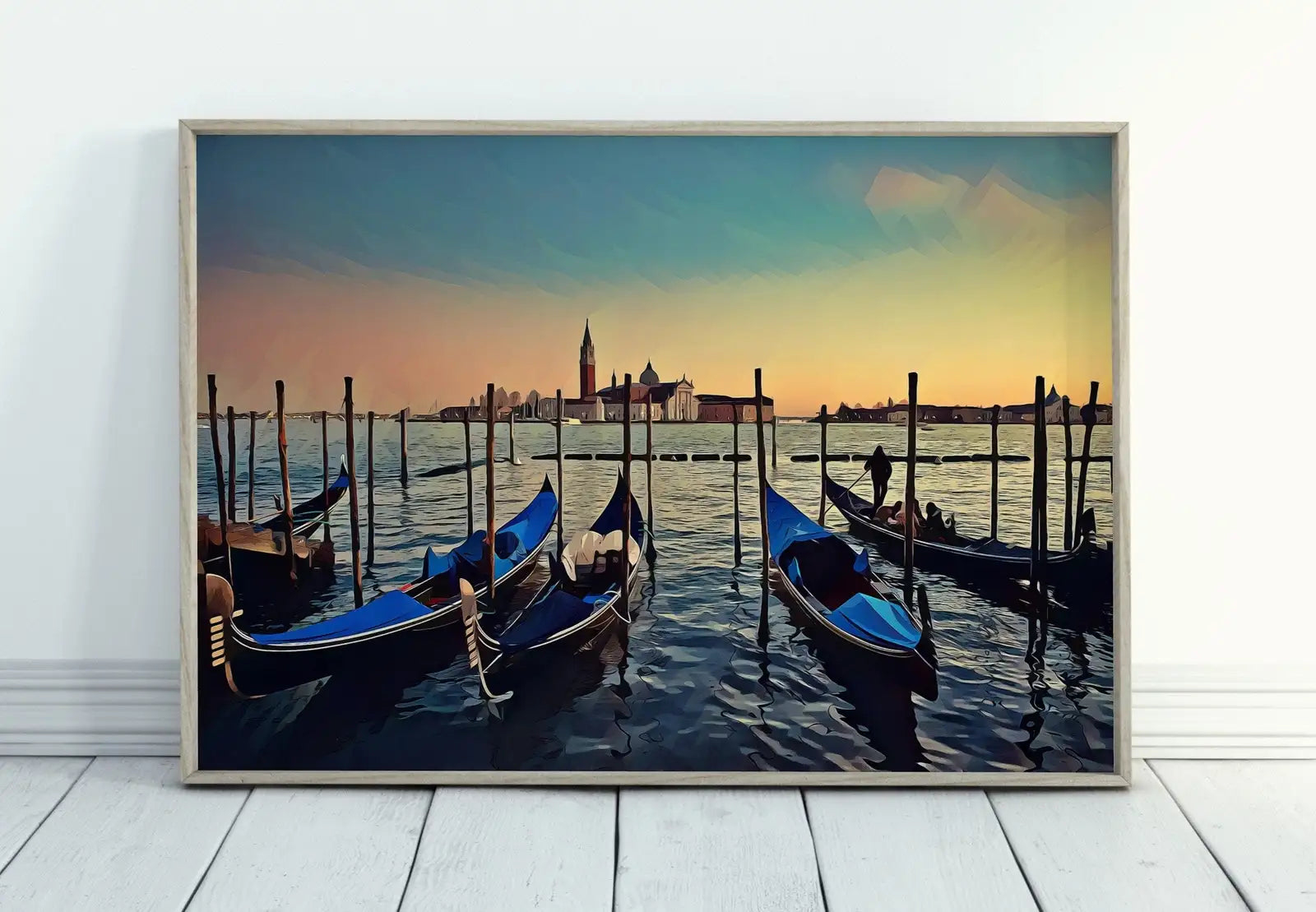 Included artwork preview showing first selection of artworks from Gondolas in Venice City Landscape Painting. Printable Wall Art. Digital Art Venice Print Instant Download. Home or Office Decor Italy Poster.