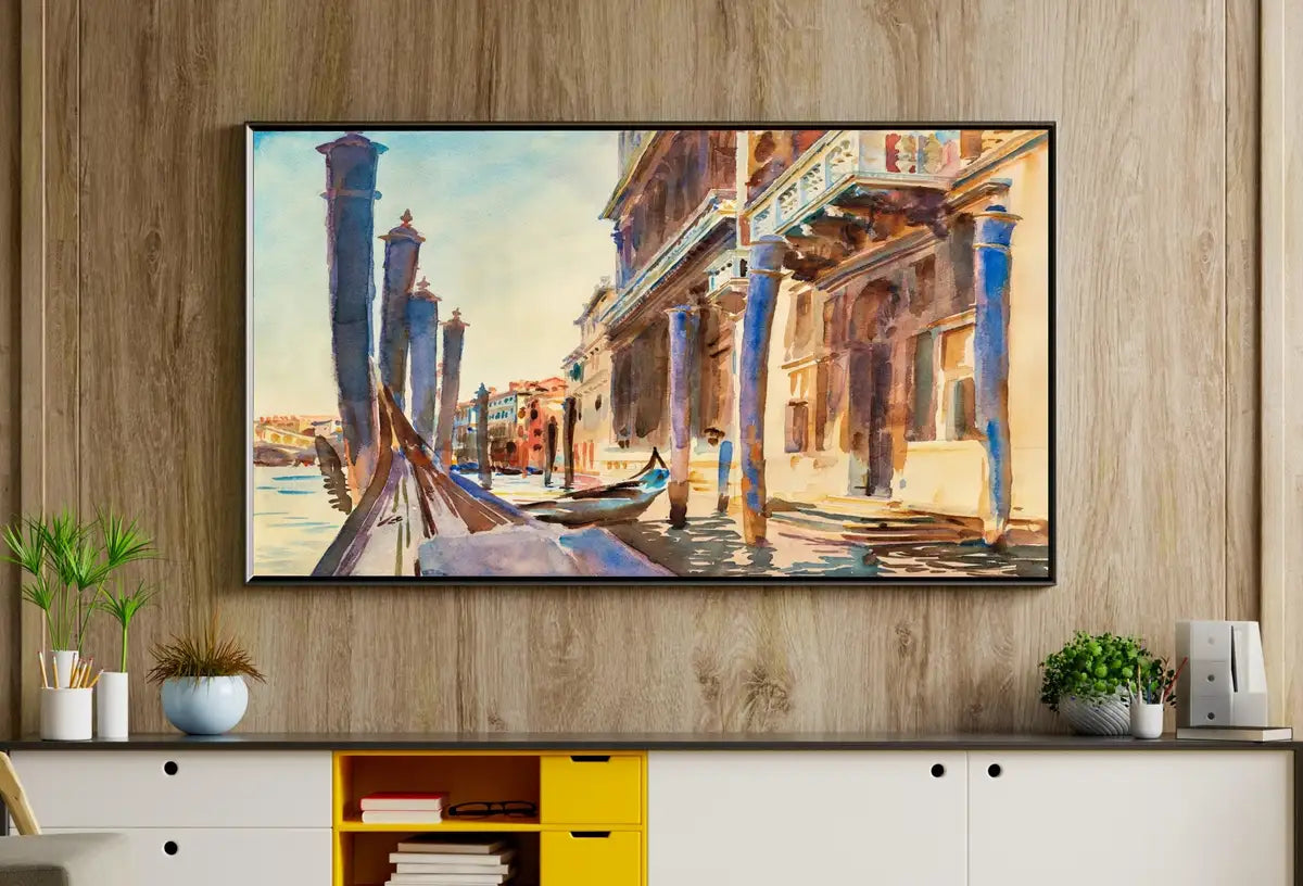 Gondolas in Venice City Painting Frame TV Art. Venice Italy Wall Art, Frame TV Art Digital Download, Art for Tv, Colorful Art for Frame TV – Frame TV Digital Download Art – Digital Download