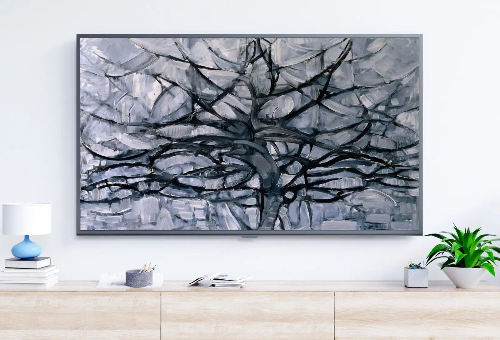 Gray Tree Vintage Famous Painting Abstract Samsung Frame TV Art. Abstract Nature Art Samsung TV. Digital Download for Samsung Frame TV Art – Frame TV Digital Download Art – Digital Download