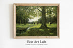 Framed view of Grazing Cows Rustic Meadow Painting. Printable Antique Cow Art. Vintage Farmhouse Print. Country Landscape Painting. Vintage Landscape. – printable wall art digital download.