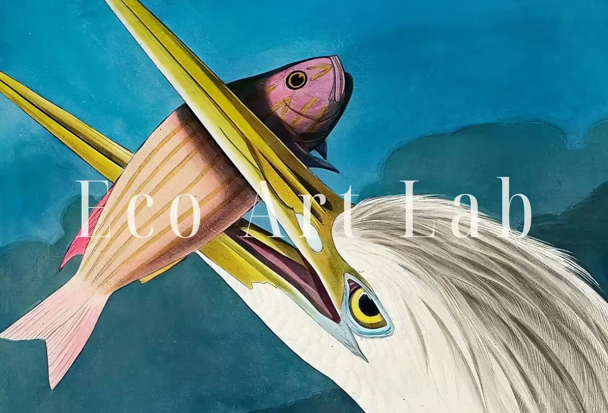 Great White Heron Vintage Tropical Bird Printable Wall Art. Wildlife Nature Colorful Tropical Decor. Instant Download. Bird Poster Art Print – Printable Wall Art