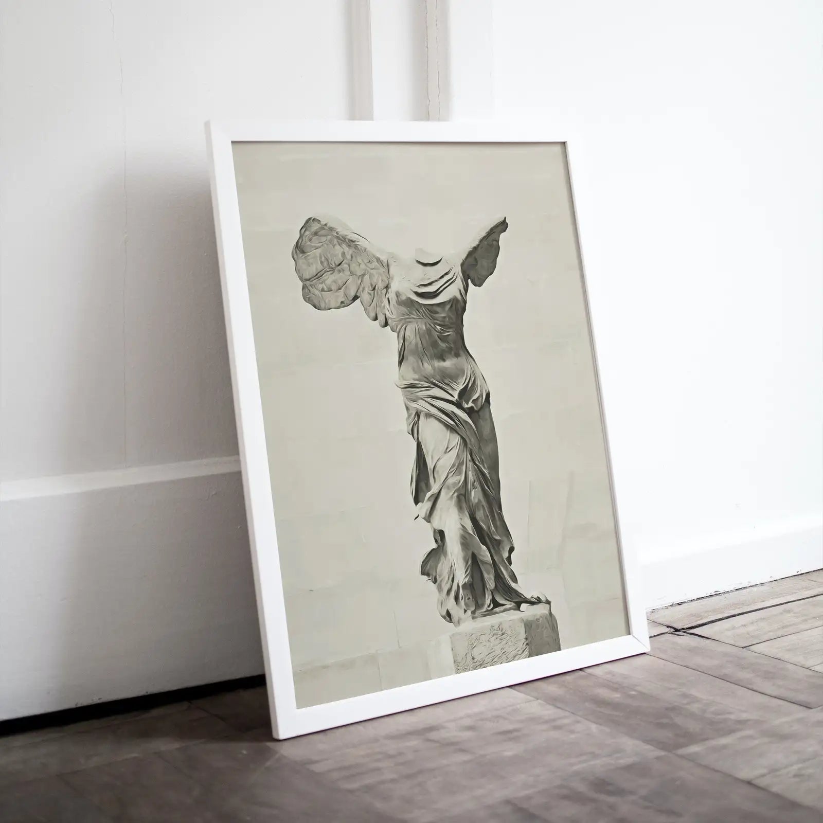 Included artwork preview showing first selection of artworks from Greek Mythology Winged Victory of Samothrace Printable Wall Art. Greek Sculpture Decor, Aesthetic Minimalist Decor Greek Goddess Statue..