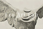 Detail view of artwork from Greek Mythology Winged Victory of Samothrace Printable Wall Art. Greek Sculpture Decor, Aesthetic Minimalist Decor Greek Goddess Statue.. (variation 1)