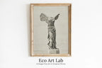Framed view of Greek Mythology Winged Victory of Samothrace Printable Wall Art. Greek Sculpture Decor, Aesthetic Minimalist Decor Greek Goddess Statue. – printable wall art digital download.