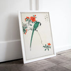 Included artwork preview showing first selection of artworks from Green Bird on Branch Vintage Japanese Painting. Japanese Wall Art Printable Poster. 19th Century Japanese Vintage Wall Art, Bird Asian Art.