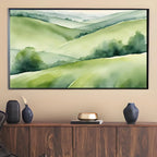 Green Countryside Art For Samsung Frame TV I Minimalist Nature Decor For Frame TV I Watercolor Wall Design For Modern Spaces – Frame TV Digital Download Art – Digital Download