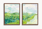 Green Fields by Vincent van Gogh. Set of 2 Prints. Printable Famous Fine Art Prints. Instant Download Vintage Painting. 2 Piece Wall Art – Printable Wall Art Set