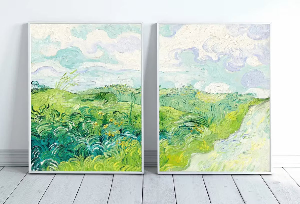 Green Fields by Vincent van Gogh. Set of 2 Prints. Printable Famous Fine Art Prints. Instant Download Vintage Painting. 2 Piece Wall Art – Printable Wall Art Set
