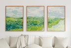 Green Fields by Vincent van Gogh. Set of 3 Prints. Printable Famous Fine Art Prints. Instant Download Vintage Painting. 3 Piece Wall Art