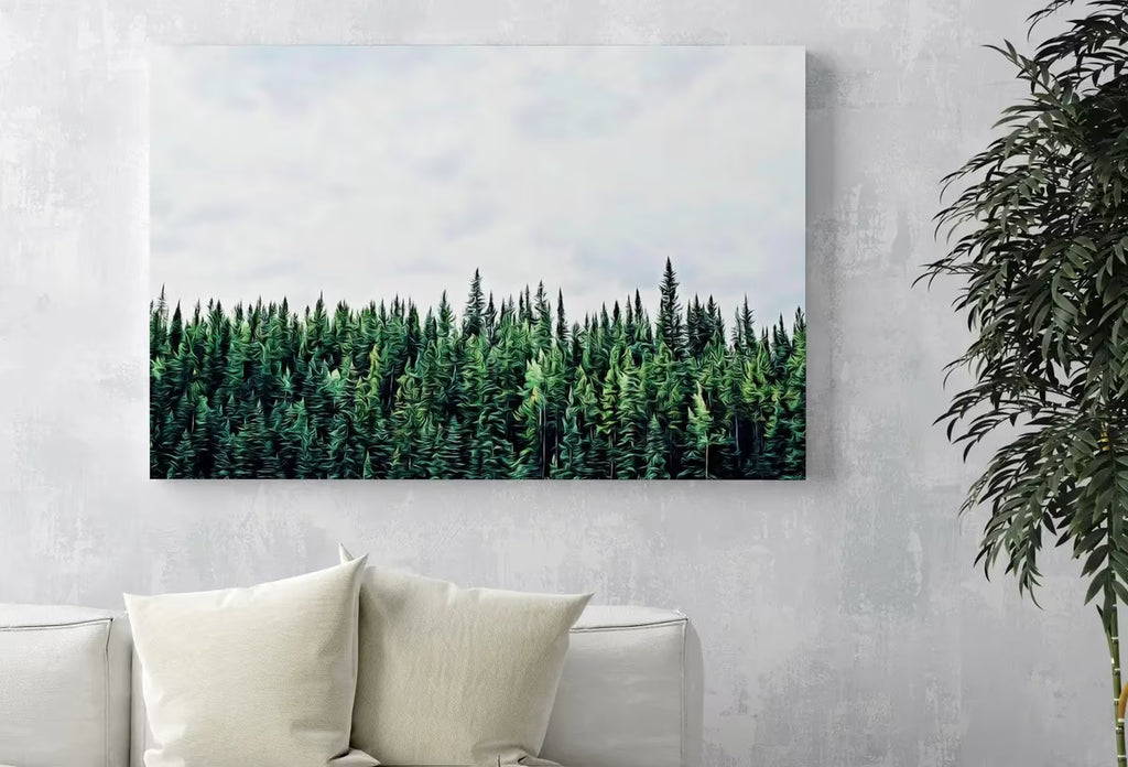 Green Forest Print Nature Wall Art. Pine Trees Printable Photography. Forest Print, Modern Decor, Forest Photography, Green Forest Landscape – Printable Wall Art