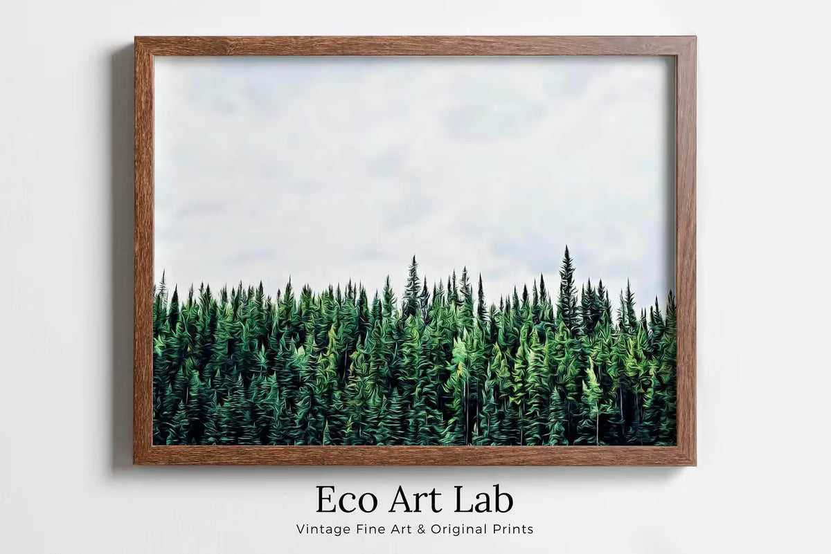 Green Forest Print Nature Wall Art. Pine Trees Printable Photography. Forest Print, Modern Decor, Forest Photography, Green Forest Landscape – Printable Wall Art