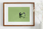 Second included artwork preview from Green Frog Sitting in Pond Wall Art Print. Frog Art Instant Download Green Animal Nursery Printable Art. Digital Painting Nursery Wall Art featuring various scenes.