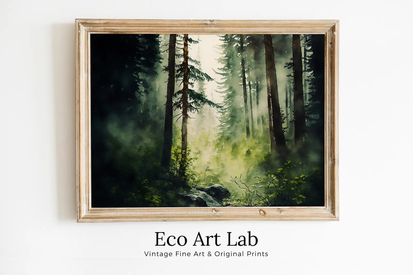 Included artwork preview showing first selection of artworks from Green Watercolor Dense Forest Landscape Printable. Printable Wall Art. Digital Art. Forest Trees Painting Print. Nature Decor. Forest Art.