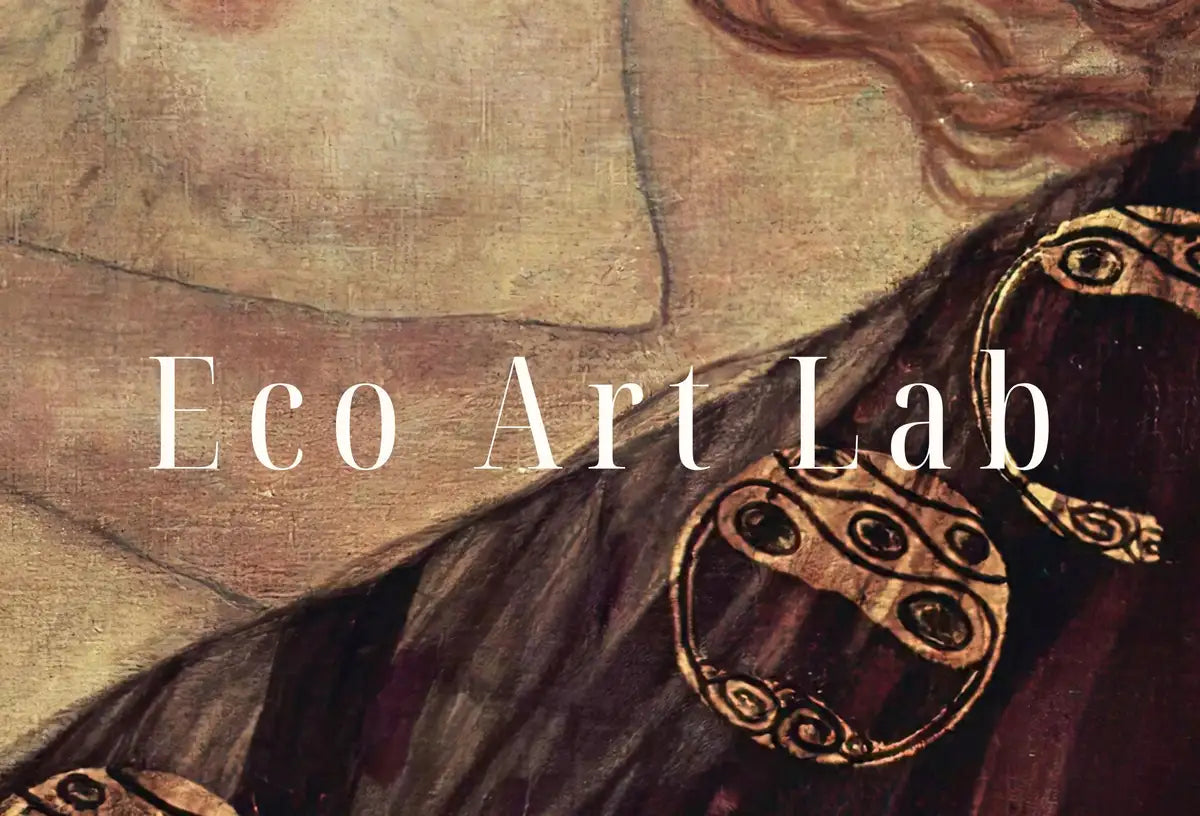 Detail view of artwork from Gustav Klimt Danae Ancient Greek Mythology Art Vintage Painting. Downloadable Famous Nude Greek Goddess Vintage Art. Klimt Printable Art. (variation 2)
