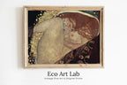 Framed view of Gustav Klimt Danae Ancient Greek Mythology Art Vintage Painting. Downloadable Famous Nude Greek Goddess Vintage Art. Klimt Printable Art – printable wall art digital download.