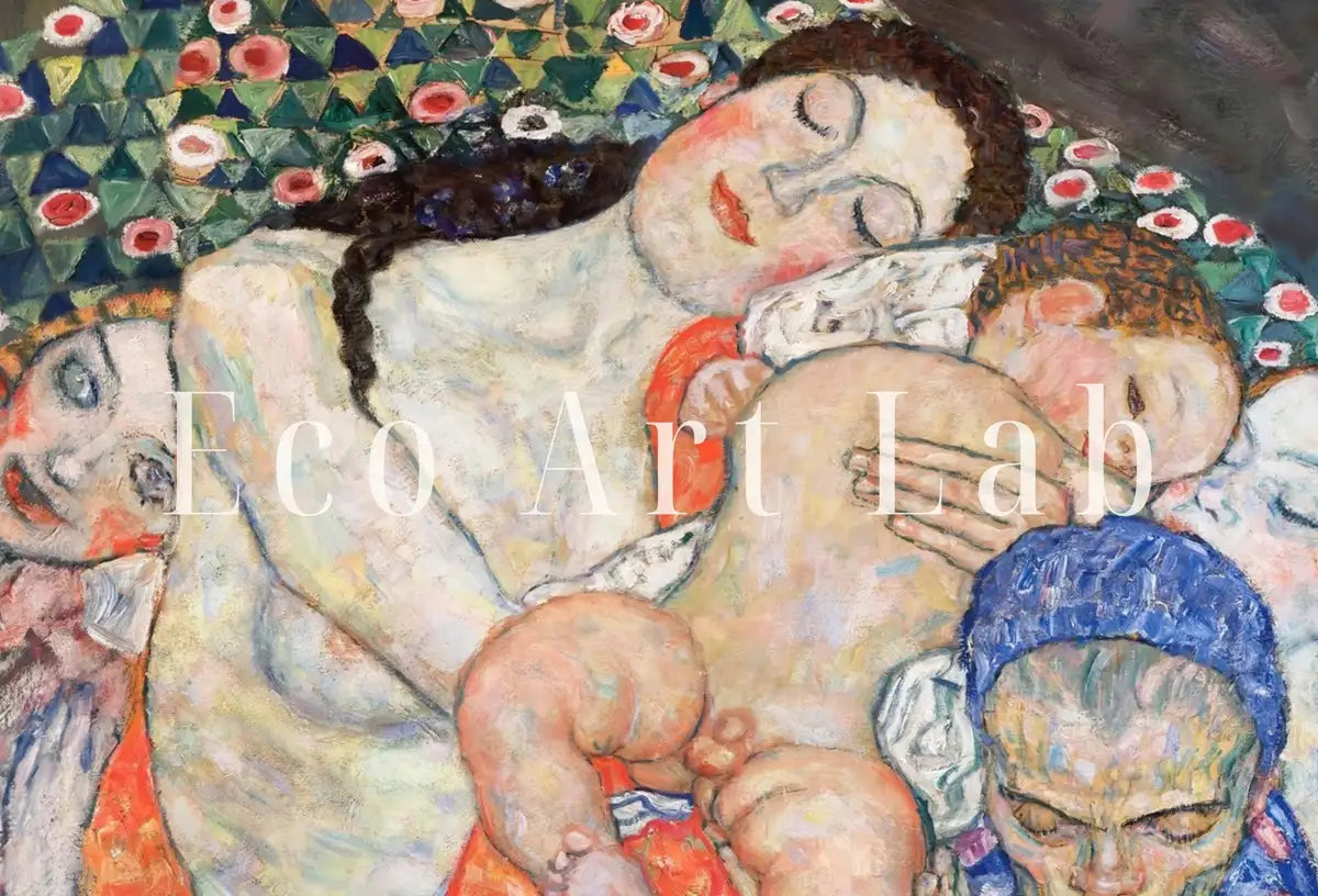 Detail view of artwork from Gustav Klimt Death & Life Famous Painting Printable Wall Art. Instant Download Gustav Klimt Print. Vintage Skull Poster. Art Nouveau Print. (variation 2)