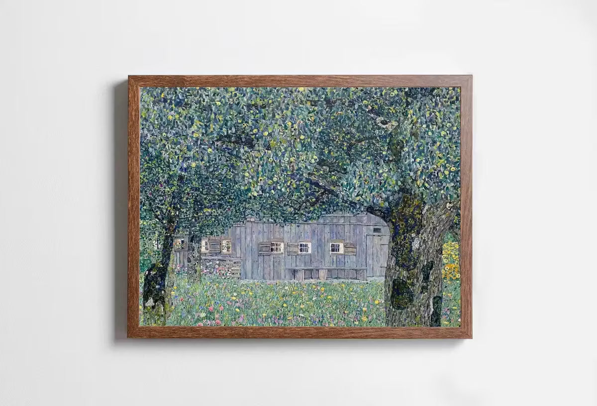 Gustav Klimt Farmhouse in Austria Famous Painting Printable Wall Art. Instant Download Gustav Klimt Print. Vintage Floral Art Nouveau Print – Printable Wall Art