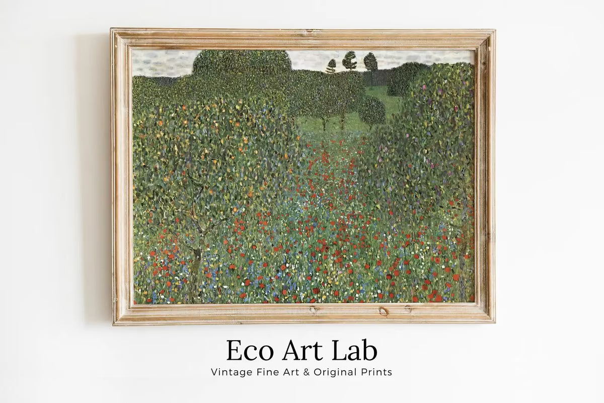 Gustav Klimt Flower Field Famous Painting Printable Wall Art. Instant Download Gustav Klimt Print. Vintage Floral Poster. Art Nouveau Print – Printable Wall Art