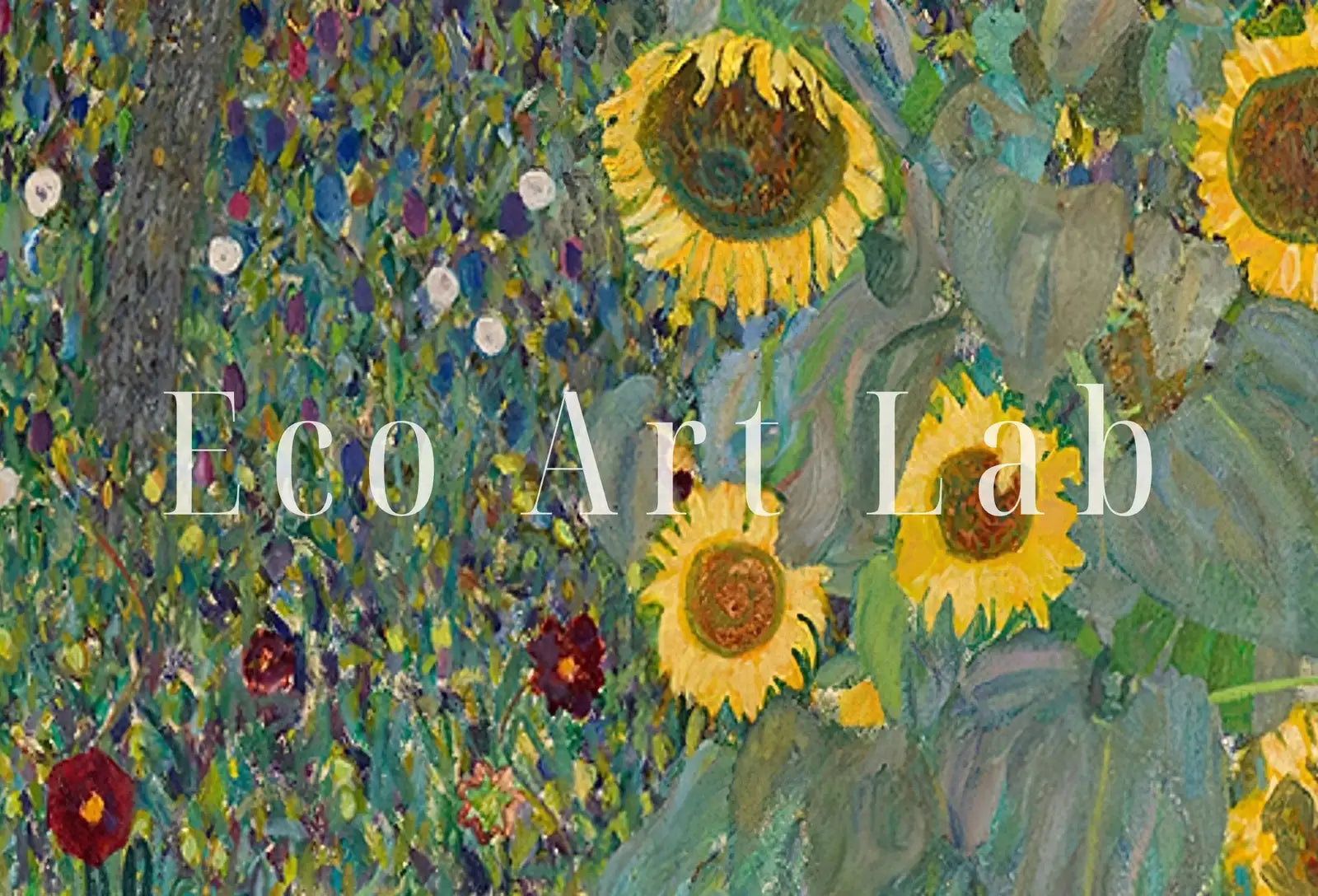 Detail view of artwork from Gustav Klimt Flower Garden Famous Painting Printable Wall Art. Instant Download Gustav Klimt Print. Vintage Floral Poster. Art Nouveau Print. (variation 1)