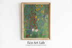 Framed view of Gustav Klimt Flower Garden Famous Painting Printable Wall Art. Instant Download Gustav Klimt Print. Vintage Floral Poster. Art Nouveau Print – printable wall art digital download.