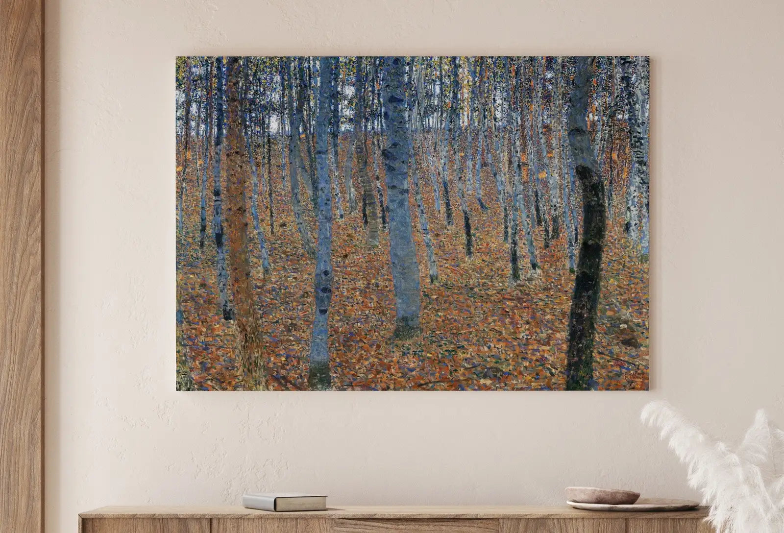 Detail view of artwork from Gustav Klimt Forest Trees Famous Painting Printable Wall Art. Instant Download Gustav Klimt Print. Vintage Nature Poster. Art Nouveau Print. (variation 1)