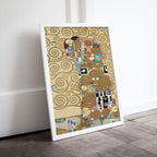Included artwork preview showing first selection of artworks from Gustav Klimt "Fulfillment" Famous Painting Printable Wall Art. Instant Download Gustav Klimt Print Vintage Romantic Poster Art Nouveau Print.