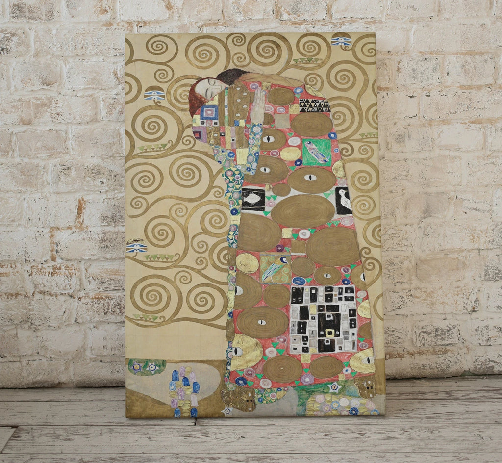 Second included artwork preview from Gustav Klimt "Fulfillment" Famous Painting Printable Wall Art. Instant Download Gustav Klimt Print Vintage Romantic Poster Art Nouveau Print featuring various scenes.